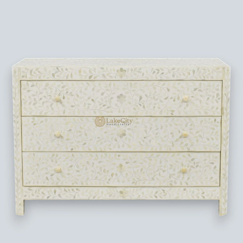 Bone Inlay Lexi Dresser White