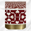 Bone Inlay Lotus Coffee Table Dark Red 4