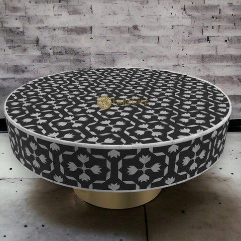 Bone Inlay Lotus Design Coffee Table | Bone Inlay Lotus Design Center Table