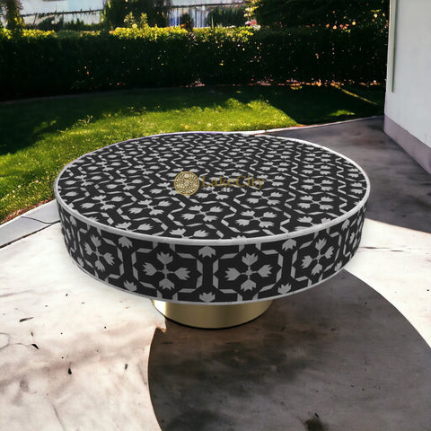 Bone Inlay Lotus Design Coffee Table | Bone Inlay Lotus Design Center Table