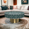 Bone Inlay Lotus Design Coffee Table Dark Green | Bone Inlay Lotus Design Center Table Dark Green