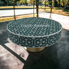 Bone Inlay Lotus Design Coffee Table Dark Green | Bone Inlay Lotus Design Center Table Dark Green