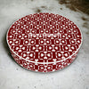 Bone Inlay Lotus Design Coffee Table Dark Red | Bone Inlay Lotus Design Center Table Dark Red