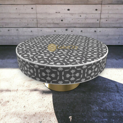Bone Inlay Lotus Design Coffee Table | Bone Inlay Lotus Design Center Table