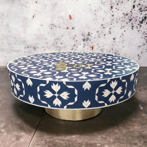 Bone Inlay Lotus Design Coffee Table | Bone Inlay Lotus Design Center Table
