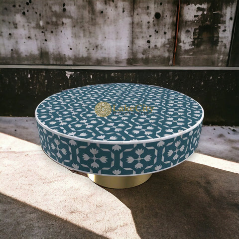 Bone Inlay Lotus Design Coffee Table | Bone Inlay Lotus Design Center Table