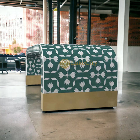 Bone Inlay Waterfall Lotus Design Coffee Table | Bone Inlay Waterfall Lotus Design Center Table