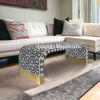 Bone Inlay Waterfall Lotus Design Coffee Table Grey | Bone Inlay Waterfall Lotus Design Center Table Grey