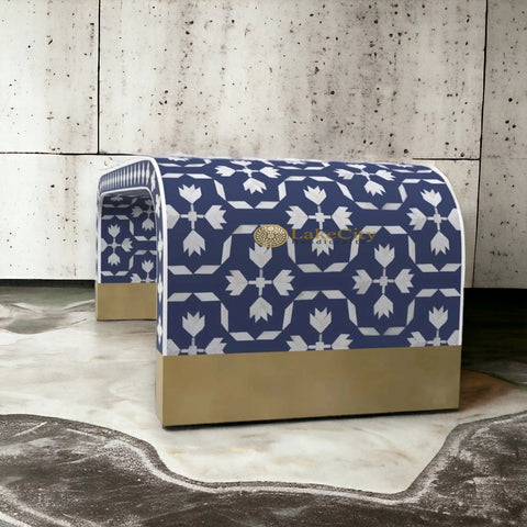 Bone Inlay Waterfall Lotus Design Coffee Table | Bone Inlay Waterfall Lotus Design Center Table