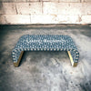 Bone Inlay Waterfall Lotus Design Coffee Table Teal Blue | Bone Inlay Waterfall Lotus Design Center Table Teal Blue