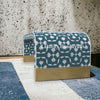 Bone Inlay Waterfall Lotus Design Coffee Table Teal Blue | Bone Inlay Waterfall Lotus Design Center Table Teal Blue