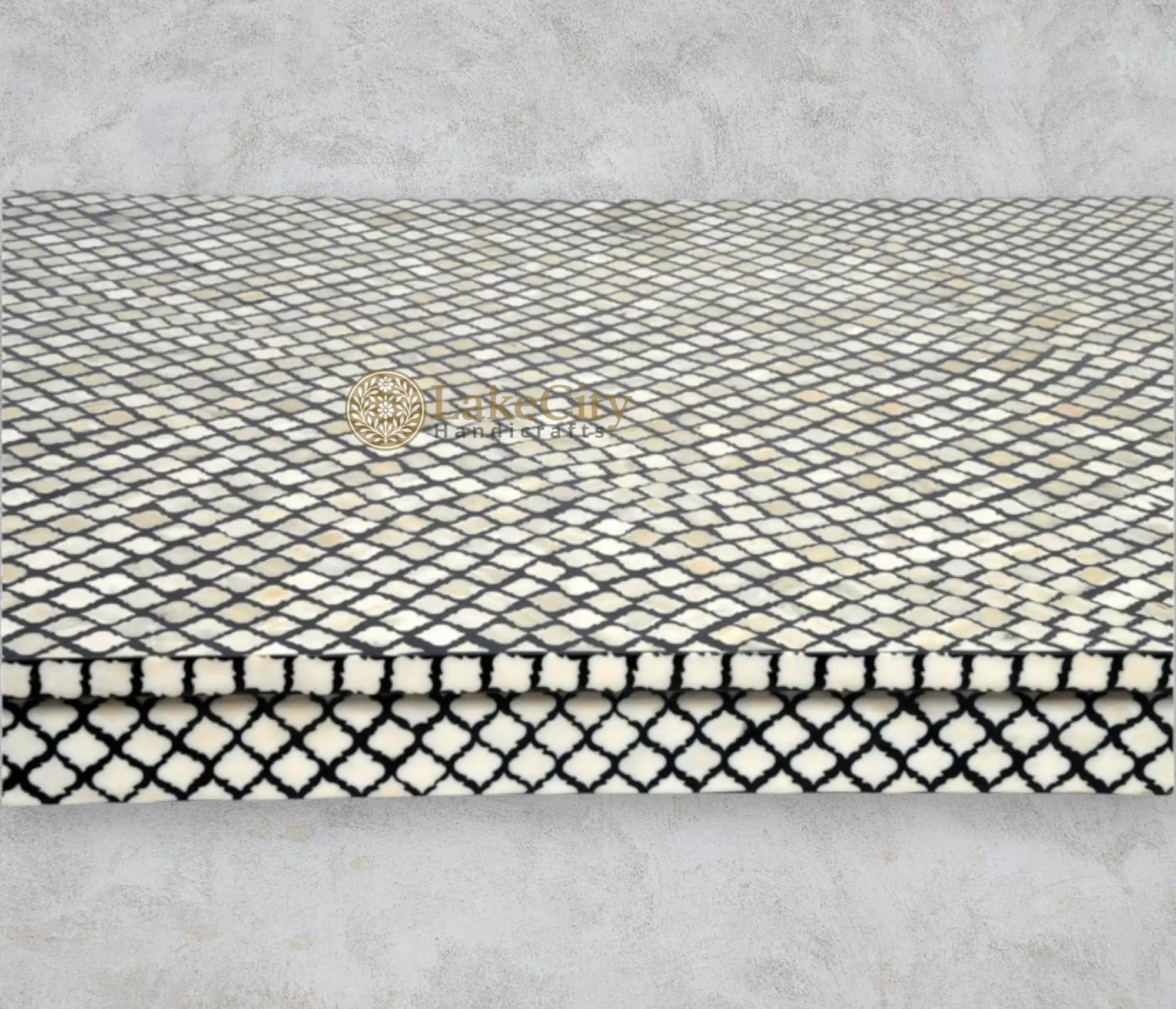 Bone Inlay Mehrab Dining Table Black