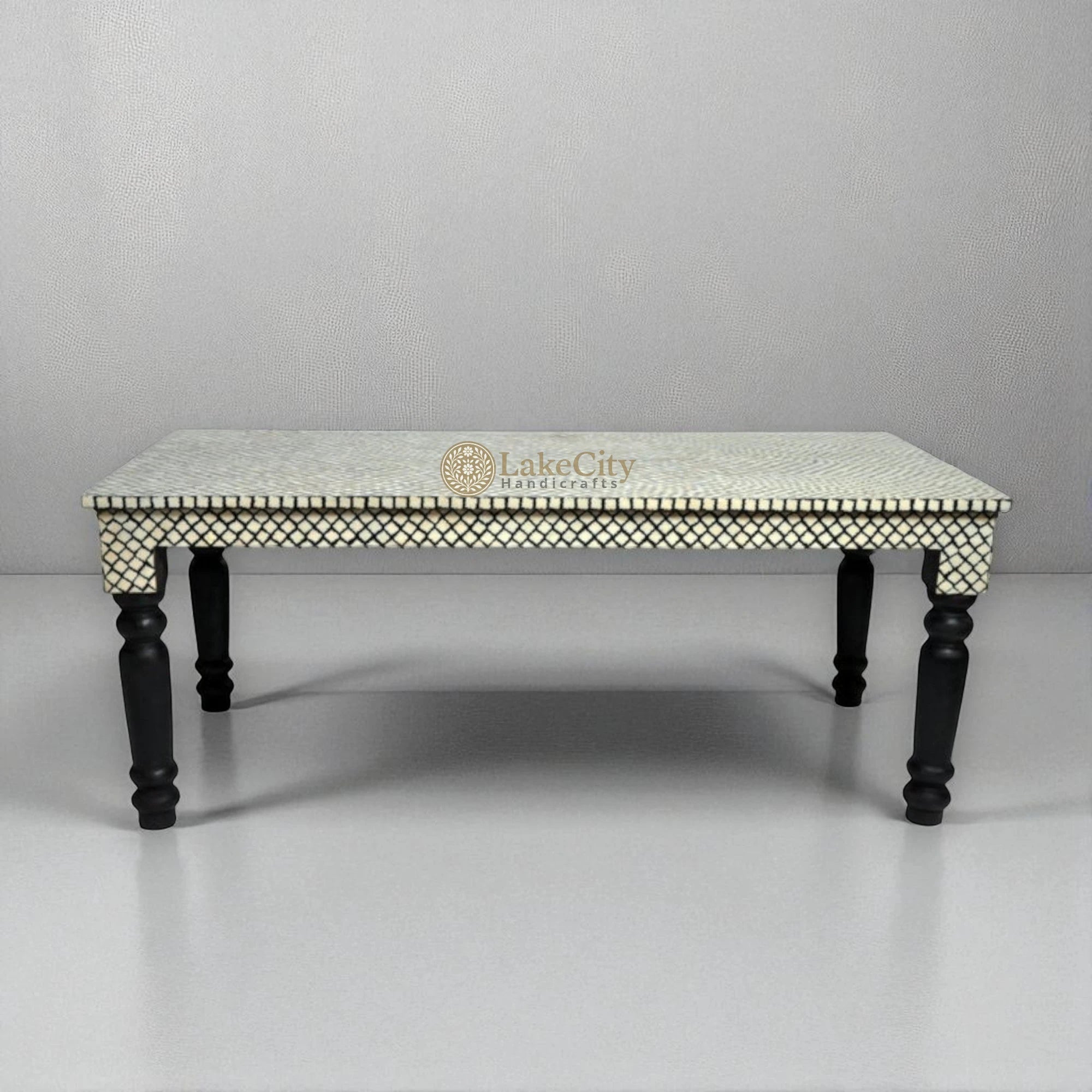 Bone Inlay Mehrab Dining Table Black