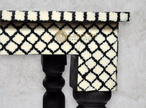 Bone Inlay Mehrab Dining Table Black