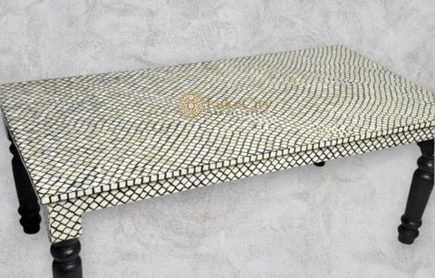Bone Inlay Mehrab Dining Table Black