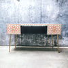 Bone Inlay Moroccan Design 2 Drawers Desk Orange | Bone Inlay Moroccan Design 2 Drawers Console Table Orange