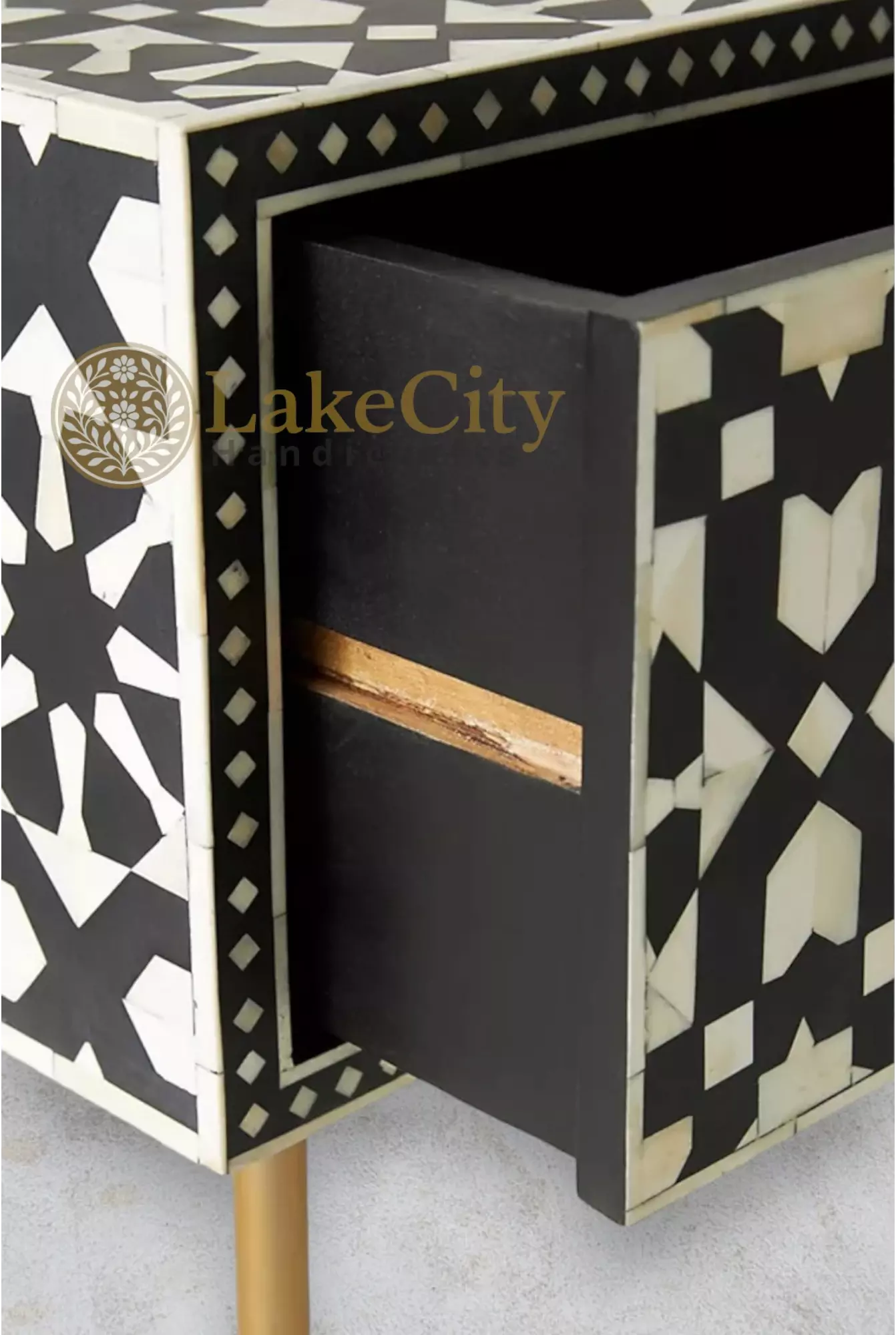 Bone Inlay Moroccan Design 2 Drawers Desk | Console Table With Multi Colors