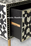 Bone Inlay Moroccan Design 2 Drawers Desk Black | Bone Inlay Moroccan Design 2 Drawers Console Table Black