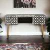 Bone Inlay Moroccan Design 2 Drawers Desk Black | Bone Inlay Moroccan Design 2 Drawers Console Table Black