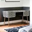 Bone Inlay Moroccan Design 2 Drawers Desk Black | Bone Inlay Moroccan Design 2 Drawers Console Table Black