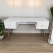 Bone Inlay Moroccan Design 2 Drawers Desk White | Bone Inlay Moroccan Design 2 Drawers Console Table White