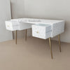 Bone Inlay Moroccan Design 2 Drawers Desk White | Bone Inlay Moroccan Design 2 Drawers Console Table White