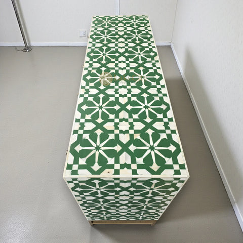 Bone Inlay Moroccan 2 Drawers & 4 Doors Buffet Green