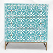 Bone Inlay Moroccan 3 Drawers Chest Green 2
