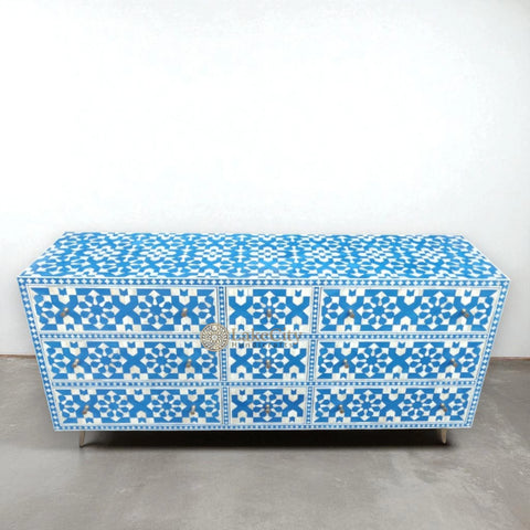 Bone Inlay Moroccan Design 9 Drawers Chest