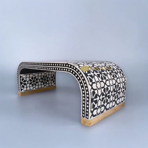 Bone Inlay Moroccan Design Waterfall Coffee Table | Bone Inlay Moroccan Design Waterfall Center Table