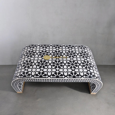 Bone Inlay Moroccan Design Waterfall Coffee Table | Bone Inlay Moroccan Design Waterfall Center Table