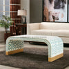 Bone Inlay Moroccan Design Waterfall Coffee Table Slate Green | Bone Inlay Moroccan Design Waterfall Center Table Slate Green