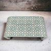 Bone Inlay Moroccan Design Waterfall Coffee Table Slate Green | Bone Inlay Moroccan Design Waterfall Center Table Slate Green