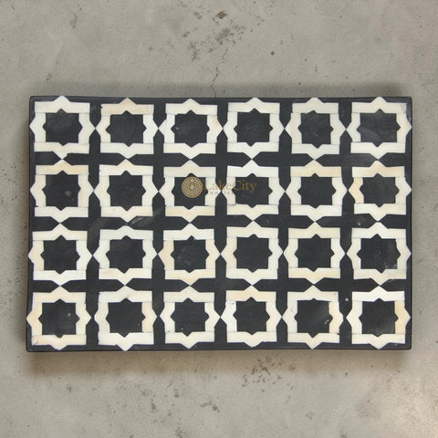 Bone Inlay Moroccan Pattern Box Black