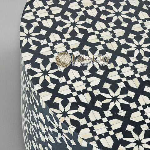 Bone Inlay Moroccan Design Round Coffee Table | Bone Inlay Moroccan Design Centre Table