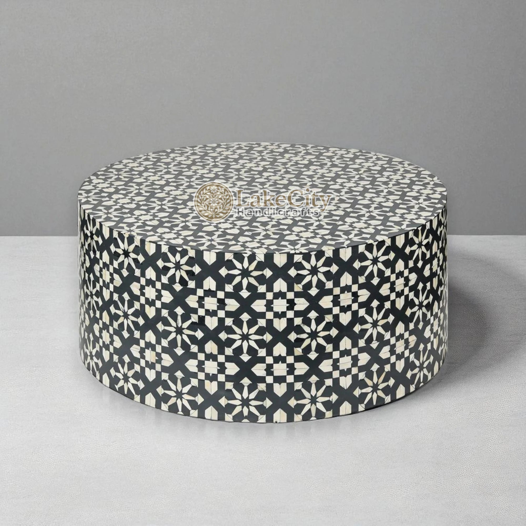 Bone Inlay Moroccan Design Round Coffee Table | Bone Inlay Moroccan Design Centre Table