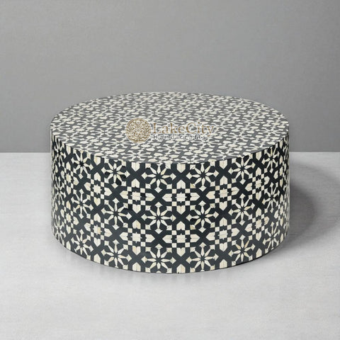 Bone Inlay Moroccan Design Round Coffee Table | Bone Inlay Moroccan Design Centre Table