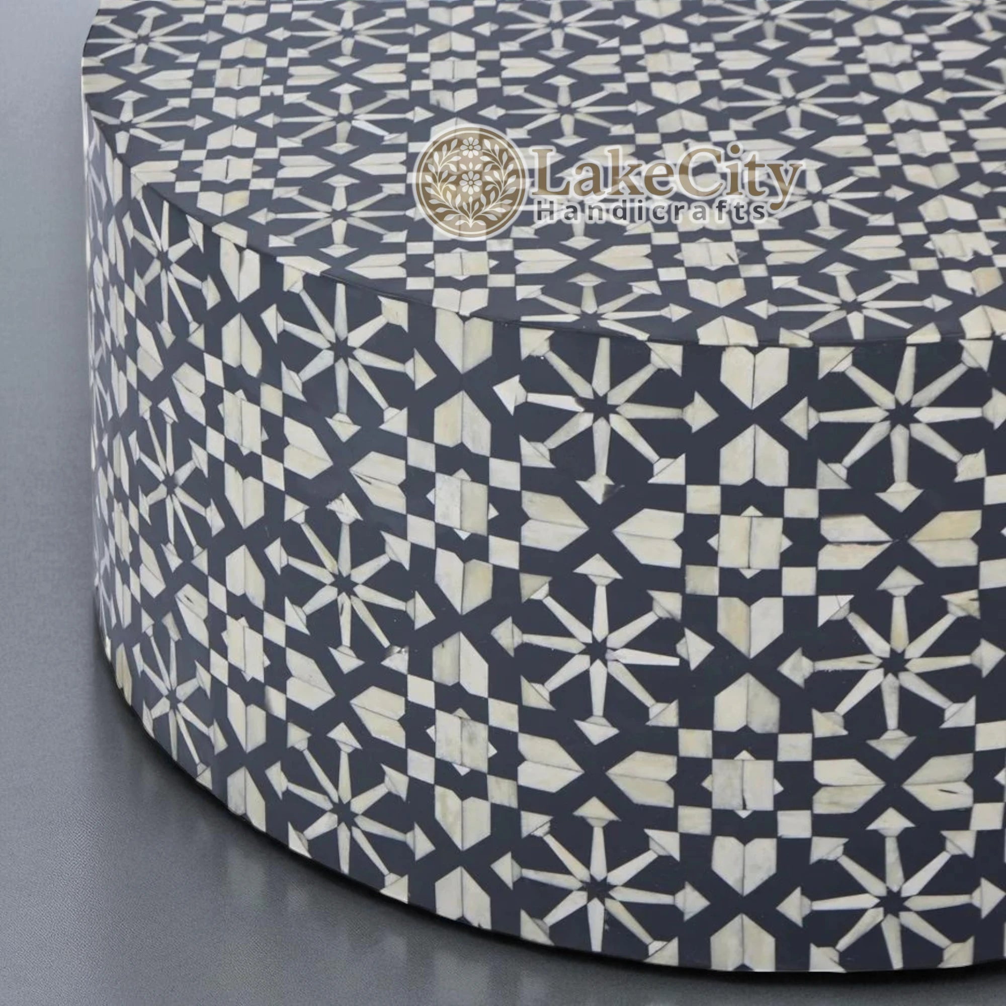 Bone Inlay Moroccan Design Round Coffee Table | Bone Inlay Moroccan Design Centre Table