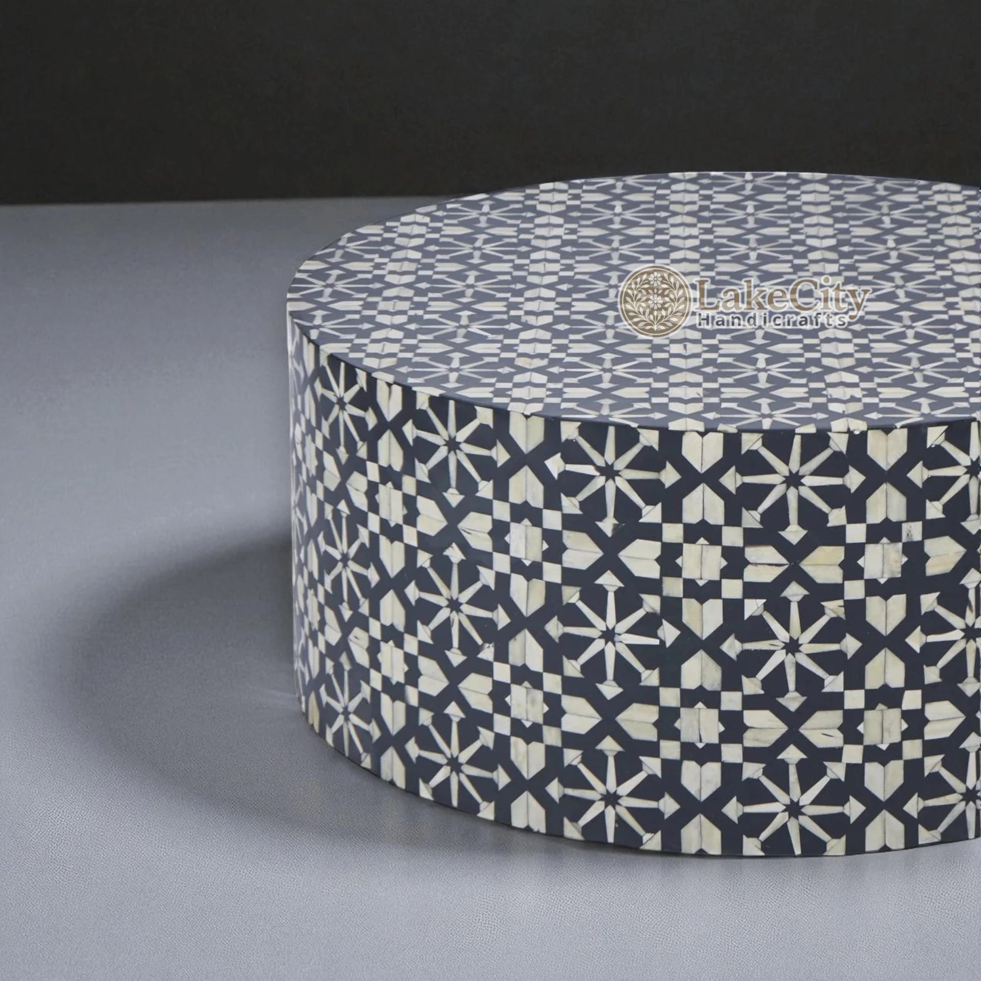 Bone Inlay Moroccan Design Round Coffee Table | Bone Inlay Moroccan Design Centre Table