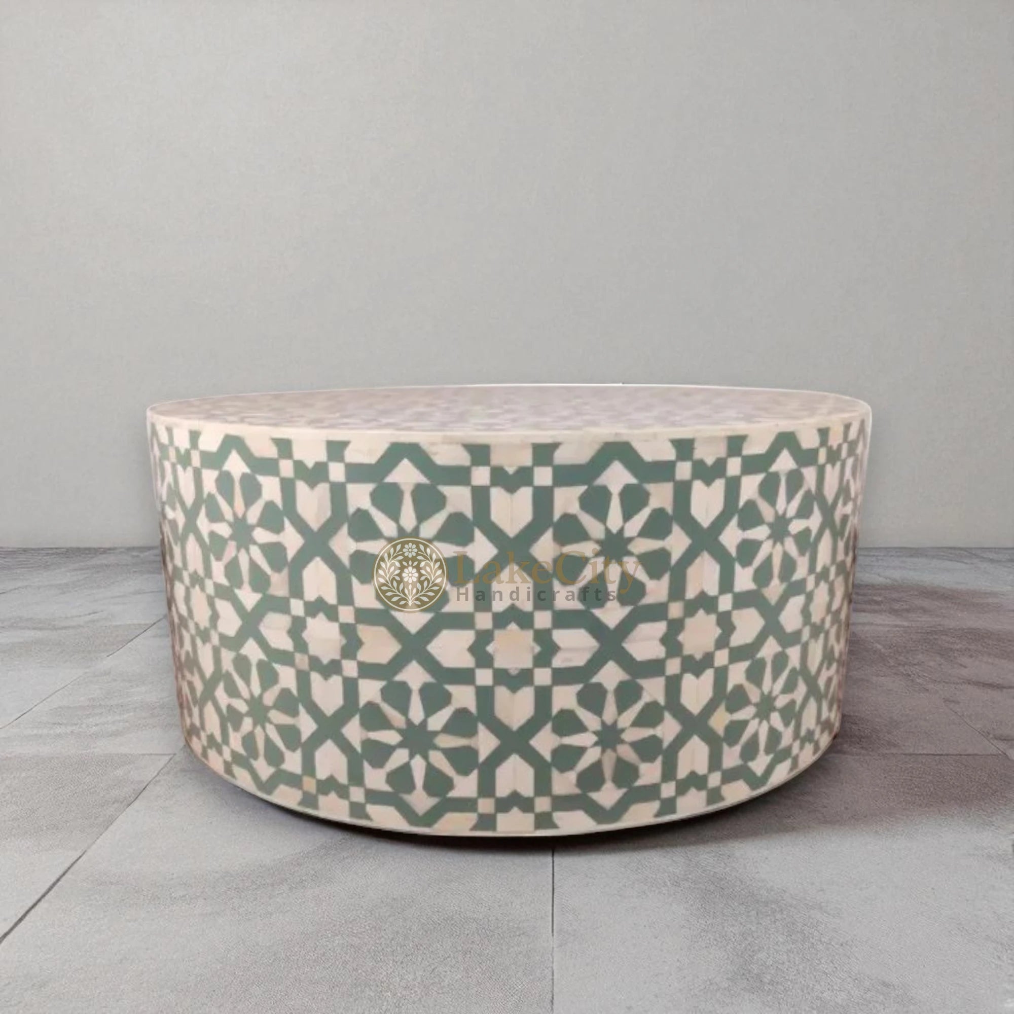 Bone Inlay Moroccan Design Round Coffee Table | Bone Inlay Moroccan Design Centre Table
