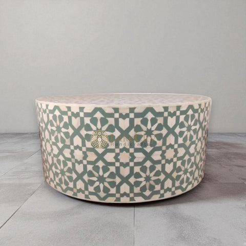 Bone Inlay Moroccan Design Round Coffee Table | Bone Inlay Moroccan Design Centre Table