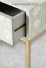 Bone Inlay Motif Design 1 Drawer Bedside Table Grey | Bone Inlay Motif Design 1 Drawer Nightstand Table Grey