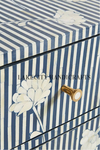 Bone Inlay Motif Design Ada 6 Drawers Chest | Bone Inlay Motif Design Ada 6 Drawers Dresser Table