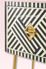 Bone Inlay Optical Design 2 Drawers Desk Black | Bone Inlay Optical Design 2 Drawers Console Table Black
