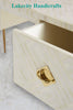 Bone Inlay Optical Design 2 Drawers Desk White | Bone Inlay Optical Design 2 Drawers Console Table White