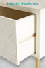 Bone Inlay Optical Design 2 Drawers Desk White | Bone Inlay Optical Design 2 Drawers Console Table White