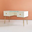 Bone Inlay Optical Design 2 Drawers Desk White | Bone Inlay Optical Design 2 Drawers Console Table White