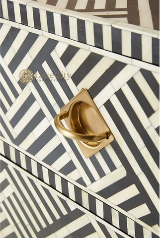 Bone Inlay Optical Design 9 Drawers Chest | Bone Inlay Optical Design 9 Drawers Dresser Table