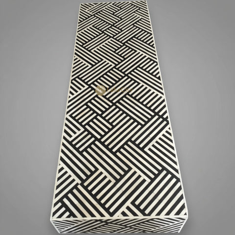 Bone Inlay Optical Chest 6 Drawers Black