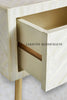 Bone Inlay Optical Design 1 Drawer Bedside Table White | Bone Inlay Optical Design 1 Drawer Nightstand Table White
